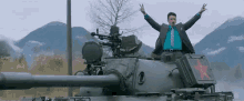 Peace With A Tank - The Interview GIF - The Interview Tank James Franco GIFs