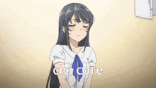 a picture of a girl with the words cici core written on it