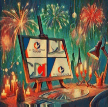 a painting of fireworks and candles with the words dr. paul africa podcast on the bottom