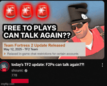 an advertisement for team fortress 2 shows a man wearing a top hat and sunglasses