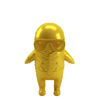 a gold minion with a helmet and goggles