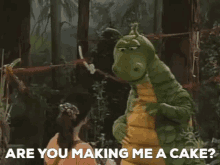 Dudley The Dragon Are You Making Me A Cake GIF - Dudley The Dragon Are You Making Me A Cake Cake GIFs