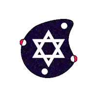 a purple circle with a white star in the center