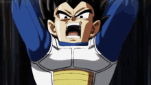 a close up of a dragon ball z character screaming with his mouth open
