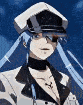 a close up of a person wearing a hat and a collar .
