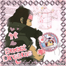 a picture of a man with the words sweet dreams