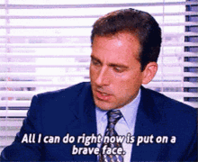 All I Can Do Right Now Put On A Brave Face GIF - All I Can Do Right Now Put On A Brave Face Michael Scott GIFs