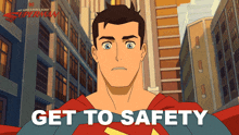 Get To Safety Superman GIF - Get To Safety Superman Jack Quaid GIFs