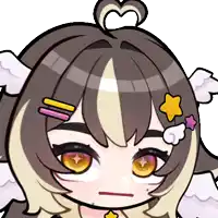 a close up of a cartoon character with wings and a heart in her hair