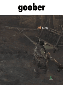 a screenshot of a video game with the word goober on the top