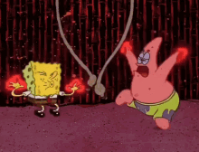 Sponge Bob Square Pants Patrick Star GIF - Sponge Bob Square Pants Patrick Star Rope Burn GIFs