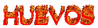 the word huevos is written in red and orange flames