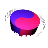 a logo for mr hyde has a red and blue circle in the center