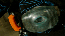 a blue light is coming out of a device