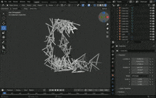a screenshot of a program called blender showing a cube 001
