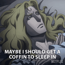 maybe i should get a coffin to sleep in alucard castlevania maybe i should lay in a coffin i might sleep in a coffin