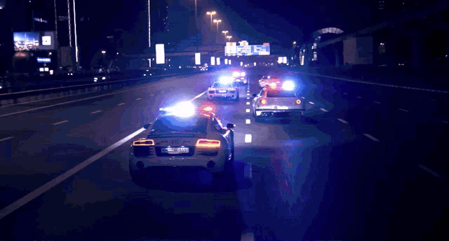 police cars chase