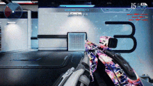 a video game is being played and the number 3 is visible