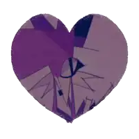 a pink heart with a purple triangle in the center
