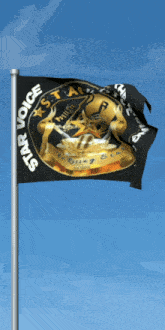 a flag that says star voice on it is flying in the wind