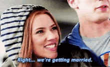 Natasha Romanoff Were Getting Married GIF - Natasha Romanoff Were Getting Married Captain America GIFs