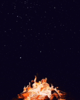 a painting of a fire that looks like a explosion
