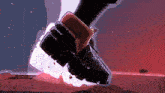 a cartoon drawing of a person 's foot walking