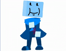 a cartoon character with a smiley face drawn on his head