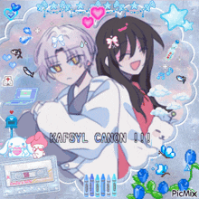 a picture of a boy and a girl with the words kafsyl canon !!!