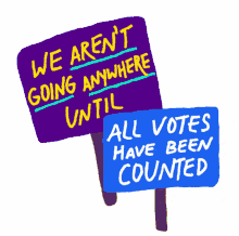 we arent going until all votes have been counted count all votes count every vote vote by mail