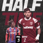 Crystal Palace F.C. (3) Vs. West Ham United F.C. (2) Half-time Break GIF - Soccer Epl English Premier League GIFs