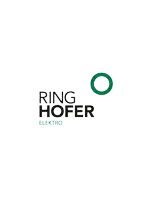 a logo for ring hofer elektro shows a green recycling symbol