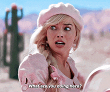 Barbie Movie What Are You Doing Here GIF - Barbie Movie What Are You Doing Here Barbie GIFs