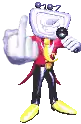 a cartoon character is giving the middle finger .