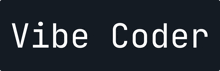 a logo for vibe coder is shown on a dark background