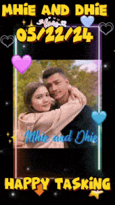a poster that says happy tasking with a picture of a couple