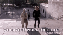 Good Omens Work Together Tennant Sheen GIF - Good Omens Work Together Tennant Sheen Walking GIFs