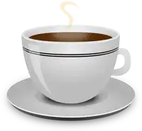 a cup of coffee is on a saucer with steam coming out of it