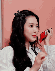 on the phone phone smile korean girl son naeun