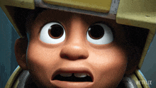 a close up of a cartoon character with a netflix logo on the bottom right