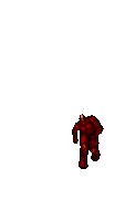 a cartoon drawing of a giant red monster