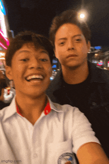 two young men are posing for a picture with imgflip.com at the bottom right