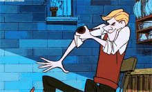 a cartoon of a man playing a pipe with simpledisneythings written on the bottom right