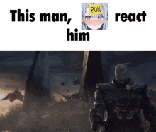 a man with a sticker that says pon on it