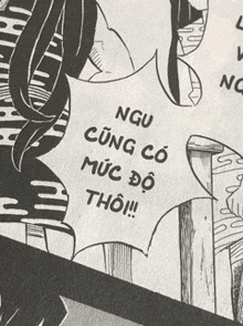 a black and white drawing of a person with the words " ngu cong co muc do thoi " written on it