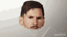 a drawing of a man 's face is made in animotoca