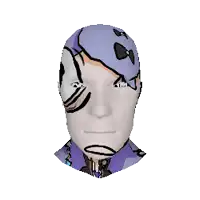 a cartoon drawing of a person 's head with a black eye