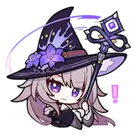 a girl in a witch hat is holding a pair of scissors and a wand .