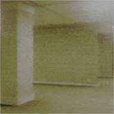 a blurry picture of a person 's face with a green and red border