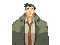 a pixel art of a man with a beard wearing a suit and tie